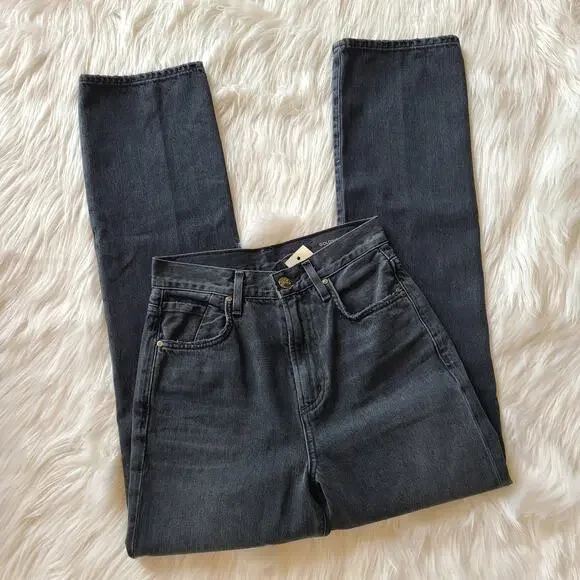 Goldsign Martin Jean NWT Ultra High Rise Studio Black 24 NWT $297 Straight Leg - Picture 4 of 5